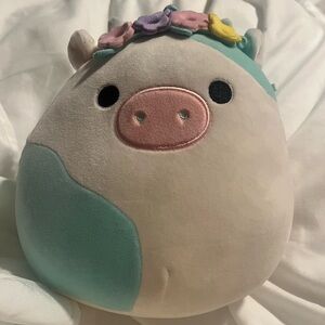 Cow Squishmallow with Flower Crown